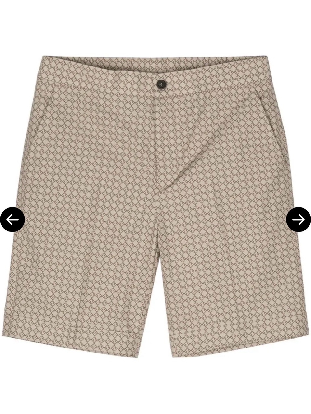 Peserico Beige Geometric Pattern Flat-Front Shorts